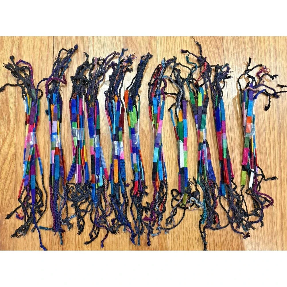 Friendship Bracelet Guatemala Mayan Woven Unisex Artisan Handmade Ties Lot of 10